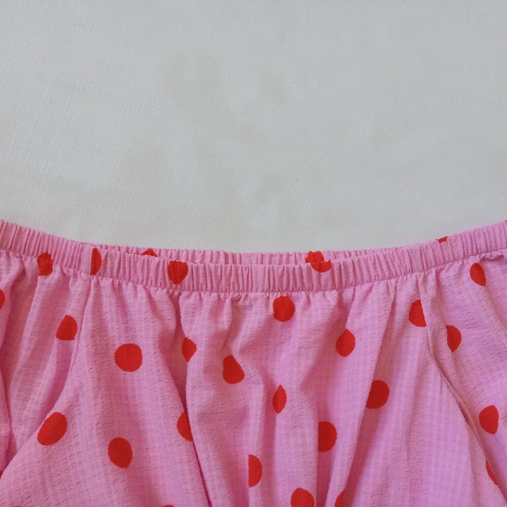 Scoop Pink and Red Polka Dot Off the Shoulder Plus Size Maxi Dress Women's XXL - Picture 6 of 12